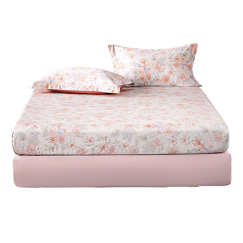 Shuixingjiafang Cotton Bed Cover with 60-Count Long-Staple Cotton Sateen, Dust-Proof Mattress Protector, for 1.2x2.0 Meter Bed