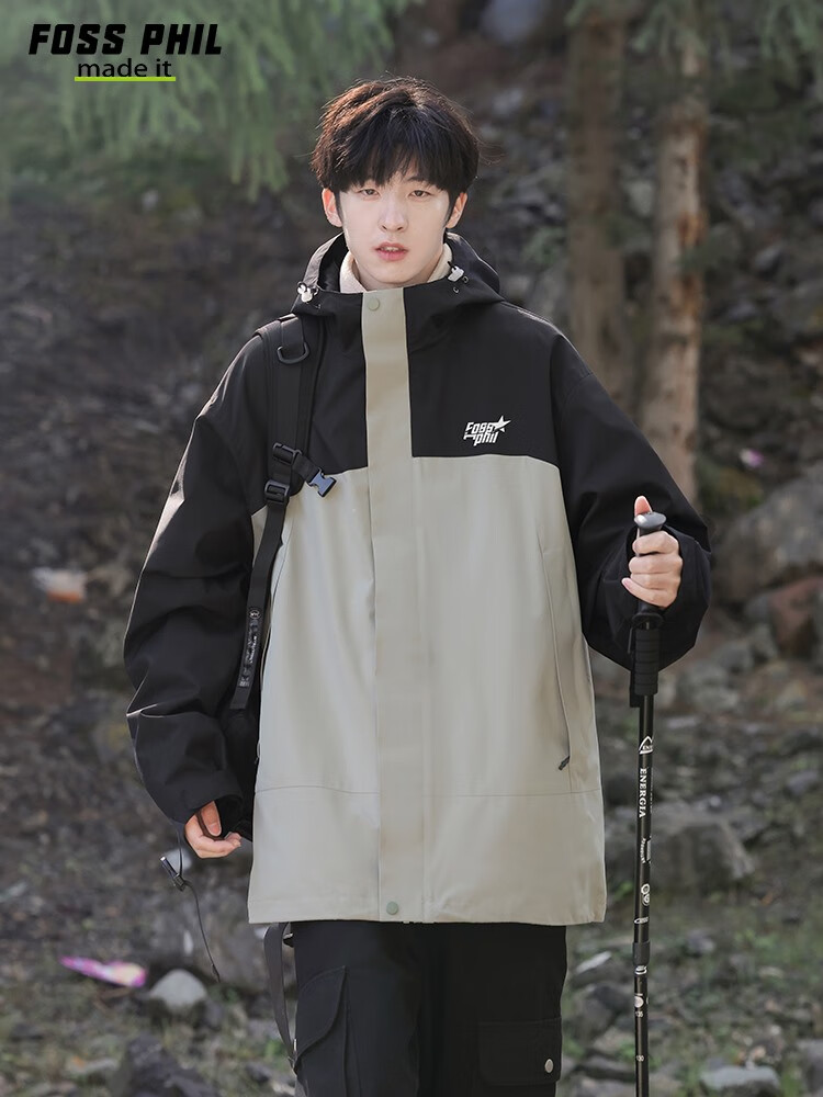 Foss Phil Workwear Jacket for Men And Women, Autumn And Winter Outdoor Windbreaker, Casual Loose Mountaineering Coat FPJK3 Black 3XL 9
