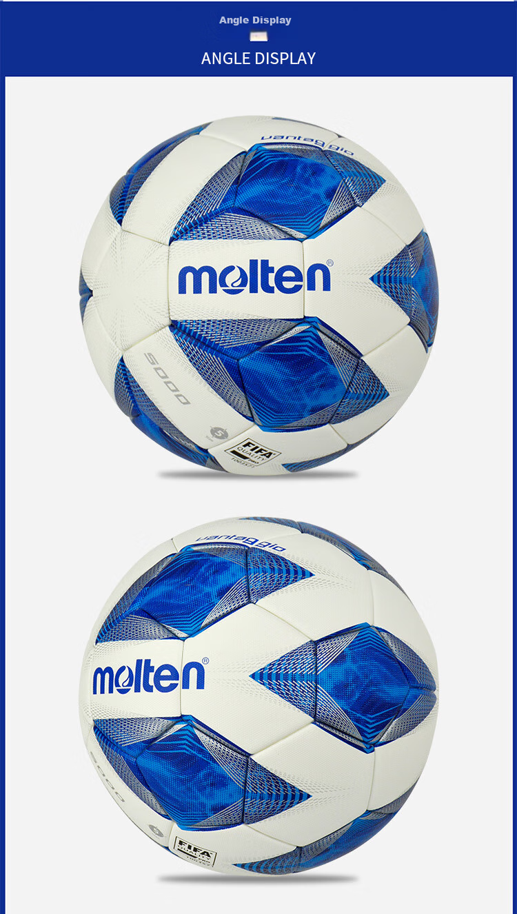 Molten Football Size 5 Standard F5D5000 Competition Model, Hot-Melt Process Latex Inner Liner with Built-In Foam Layer 2