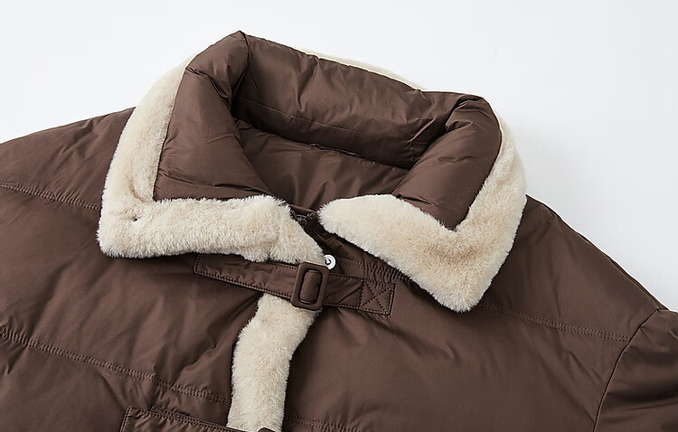 Dme [Xueshan Dushi] Winter 400T Spring Yafang 90% Duck Down Faux Sheepskin Patchwork Women's down Jacket 6