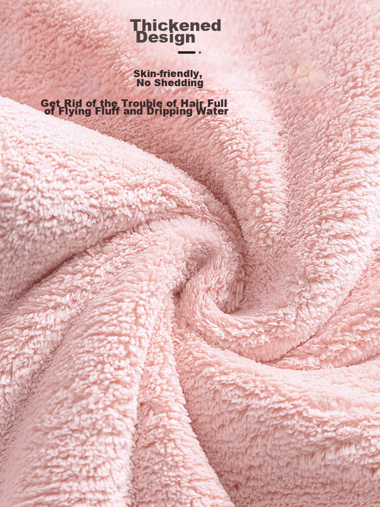 9I9 Children's Hair Drying Cap Towel, Baby Bath Cap, Thick Coral Fleece Hair Drying Towel, Absorbent Quick-Dry A266 Pink 5