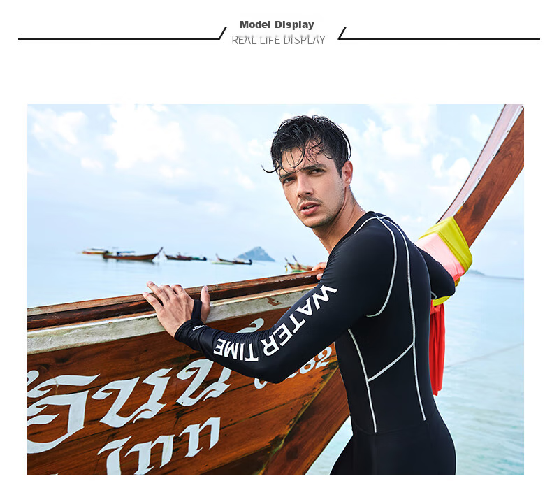 WATERTIME / Shuichuan Diving Suit, Men's Wetsuit, Snorkeling Suit, One-Piece Surfing Snorkeling Suit, Long-Sleeve Swimwear 8