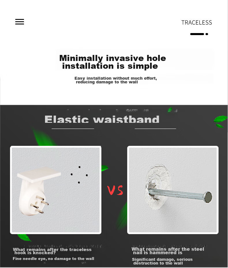 Chaoji Jia Pin Invisible Hanging Frame, No Drilling Required, for Oil Paint And Canvas, Specialized Frameless Nails, Strong Load-Bearing Hooks 3