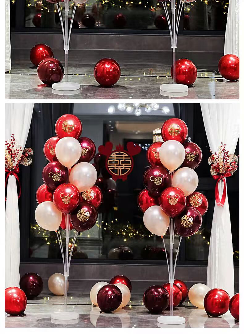 DiliCarr Wedding Room Floor Floating Balloon Stand Decorative Balloon Set for Engagement, Balloons for Bride And Groom's Bedroom And Living Room 13