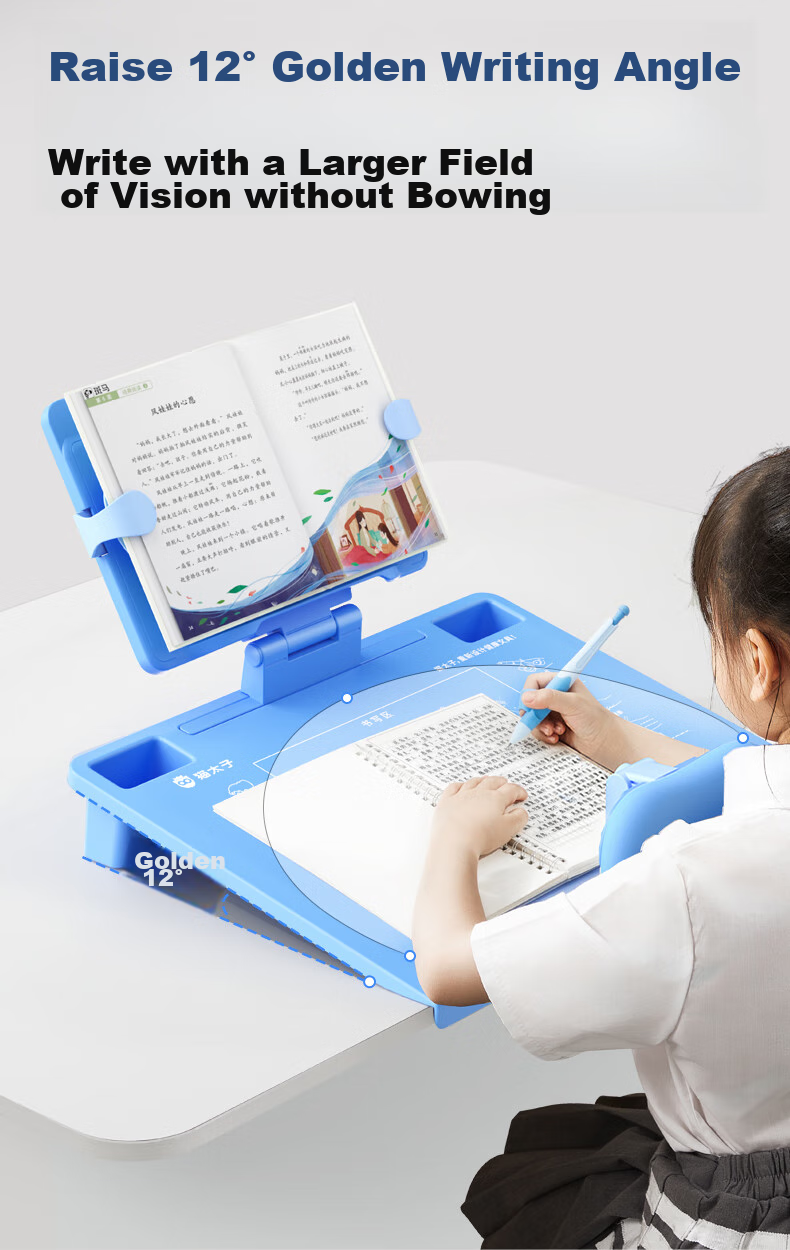 Maotaizi Gold 12° Posture Corrector for Children's Writing Position, Elementary School Student Homework Anti-Nearsightedness Low-Headed Study Desk Reading Stand, Birthday Gift 8