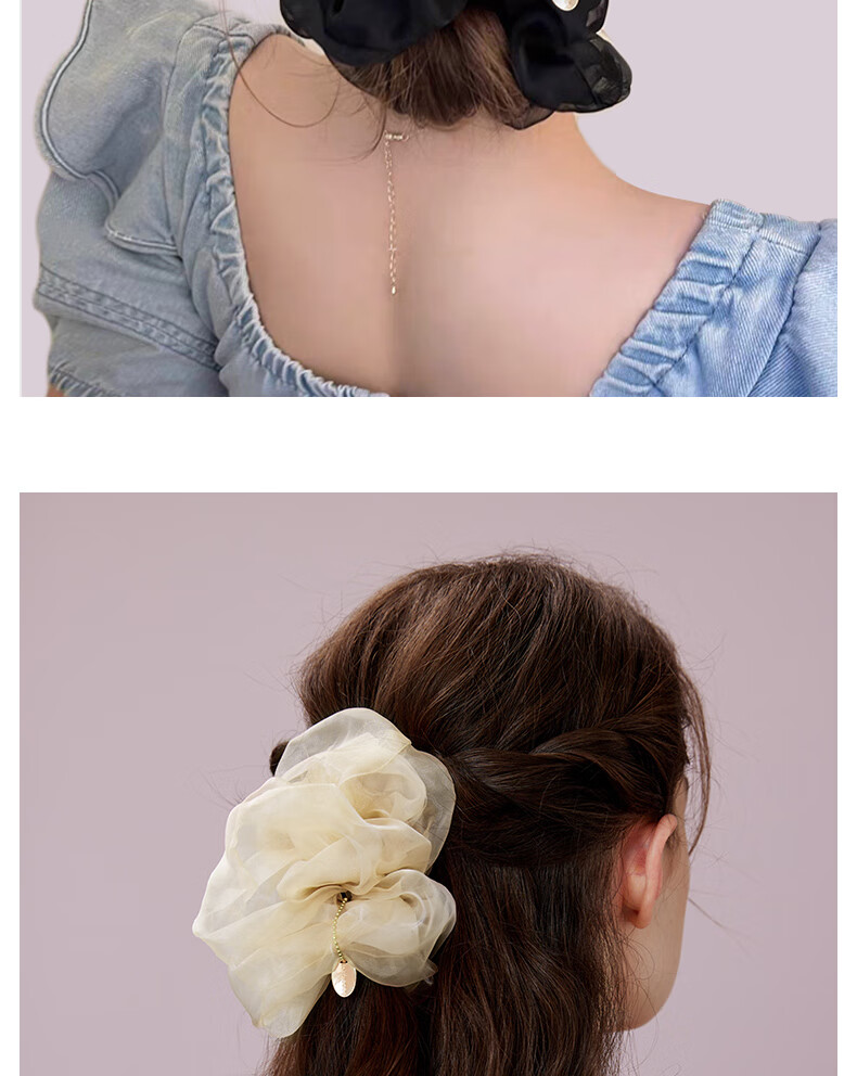 Royal Sasa Goddess Festival Gift Hair Accessory Premium Large Scrunchie Elegant Mesh Ponytail Hair Tie Hairband 5