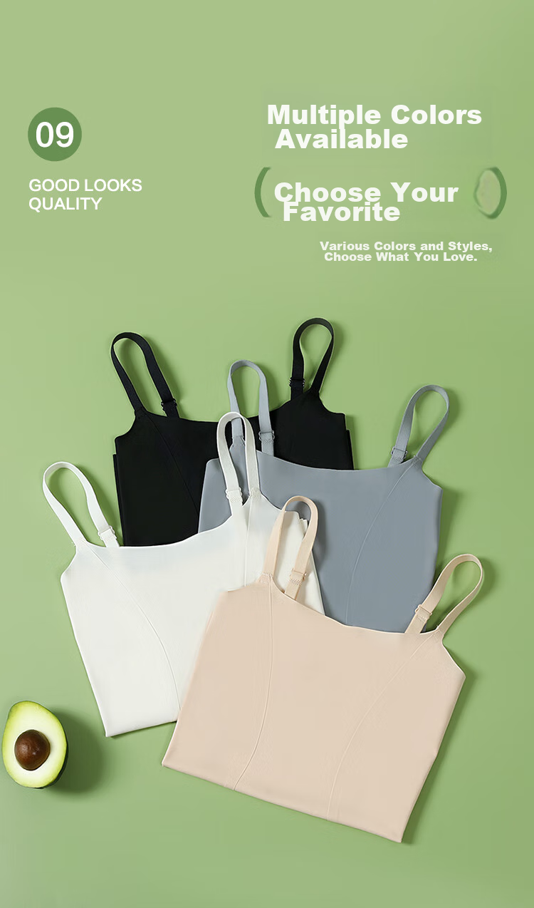 Hodo Women's Summer Ice Silk Seamless Camisole Tank Top with Adjustable Straps, Cool And Soft Inner Layer, Skin-Like Feel, Size 175 10