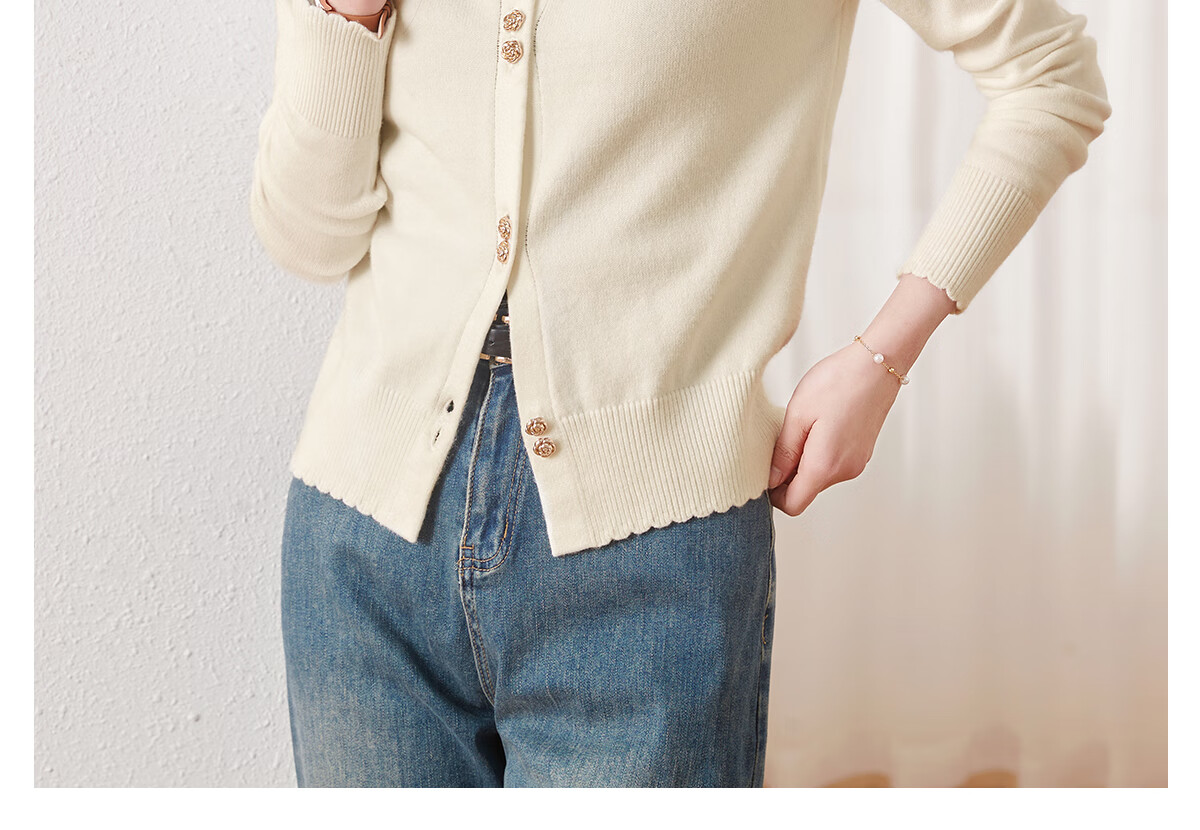 Chushen Autumn And Spring Women's Knit Sweater, Fashionable Simple Round Neck, Exquisite Button Knit Cardigan Sweater Coat S13KZ1682 15