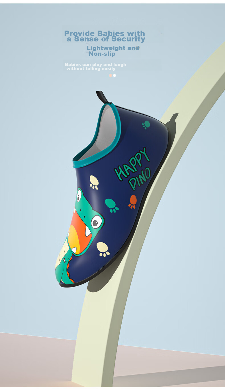 WATERTIME / Shuichuan Beach Shoes for Children, Boys And Girls, Diving, Beach Combing, Water Wading, Stream Tracing, Non-Slip, Cut-Resistant Shoes, Green Dinosaur 4