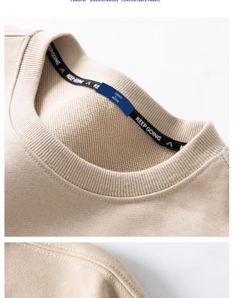 GENIOLAMODE Fleece-Lined Sweatshirt for Men, Winter 2026 New Style Round Neck Thick Warm Base Layer Long-Sleeve T-Shirt Trendy 17