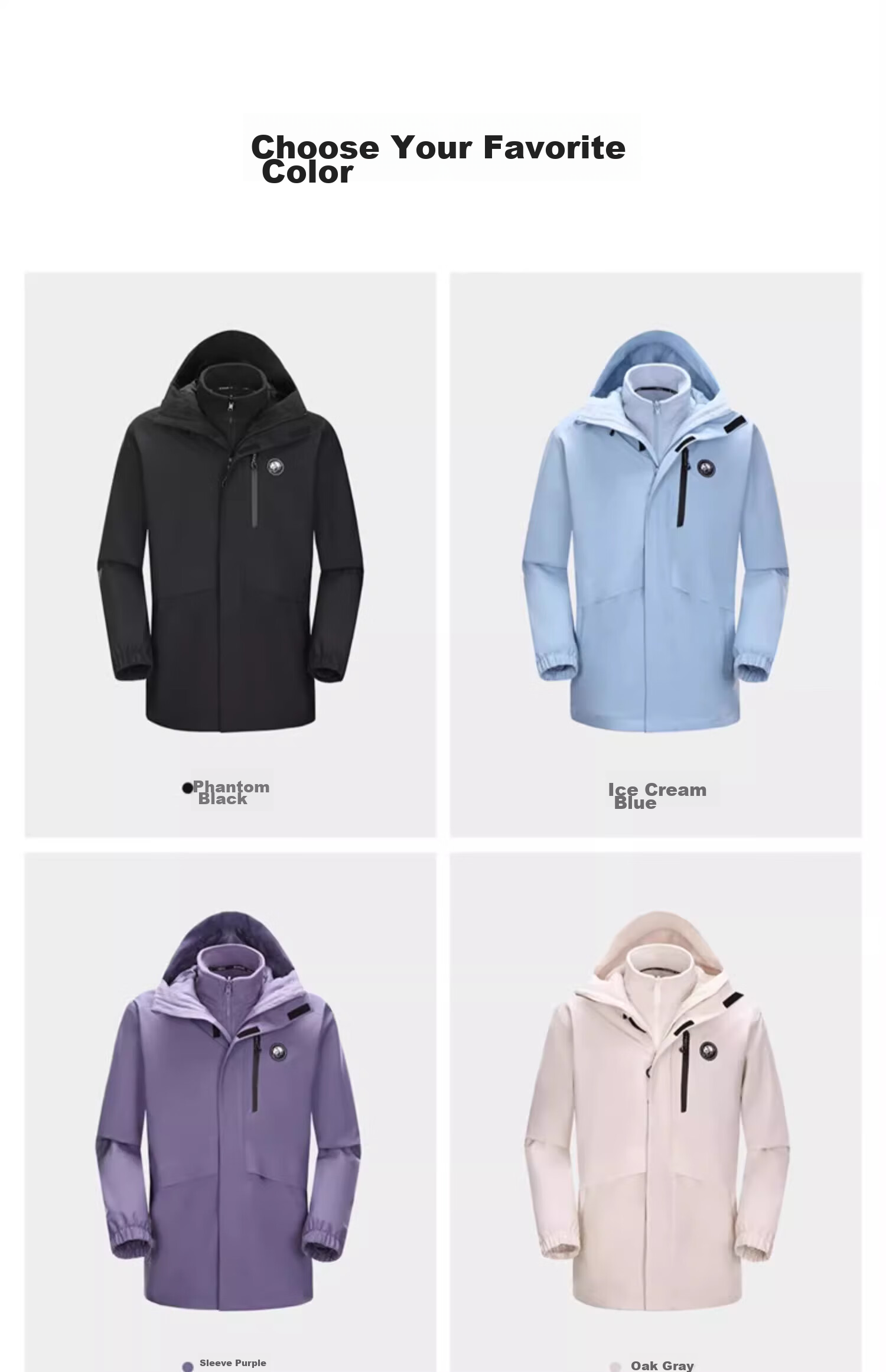CAMEL Panda Three-In Outdoor Waterproof And Windproof Jacket for Men And Women, Autumn And Winter Hiking And Mountaineering Coat 1641 20