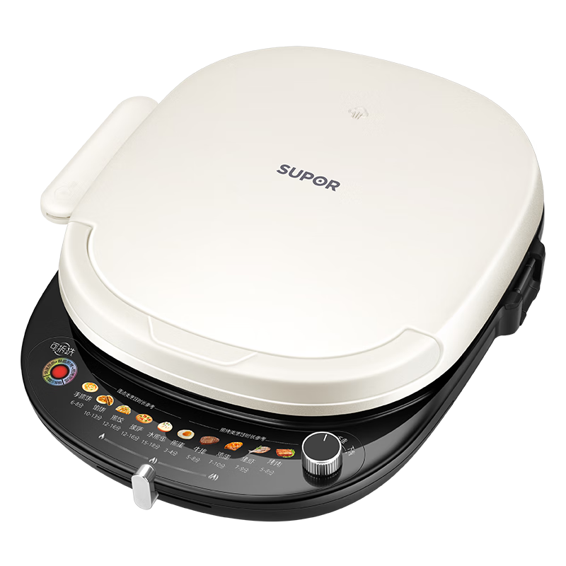 SUPOR Electric Griddle with Detachable Upper And Lower Plates, Double-Sided Heating for Home Use, Breakfast Maker And Grill, 0 Fluorine Titanium Ceramic Baking Tray, Adjustable Heat, JT30RQ806