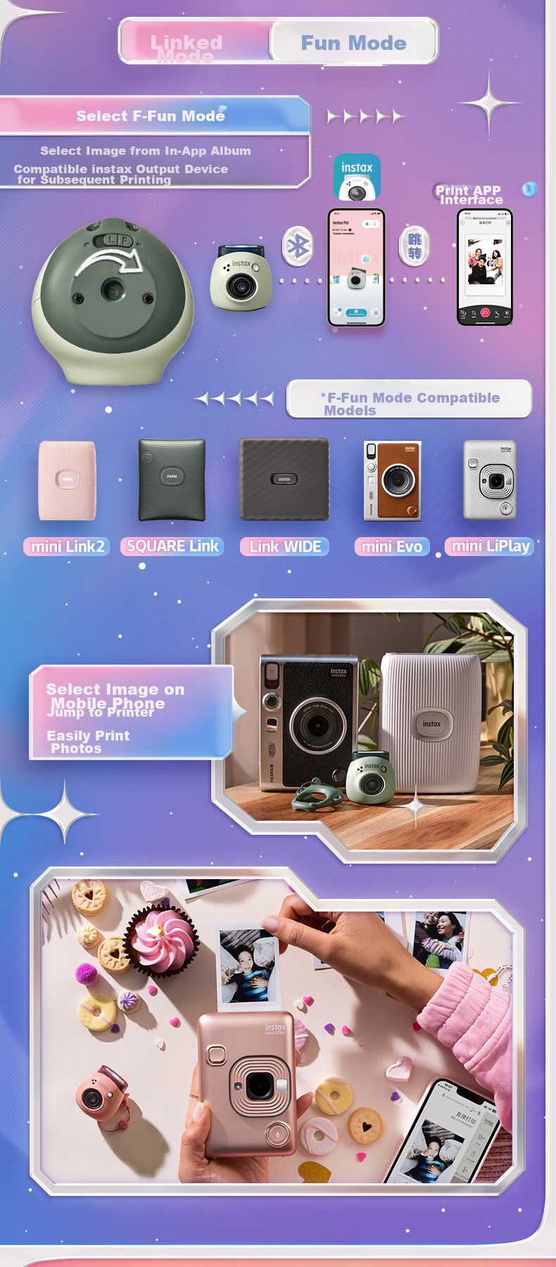 INSTAX Fuji INSTAX Instant Camera CCD Smart Camera PAL Cat Paw Pink Student Toy Camera Standalone 12