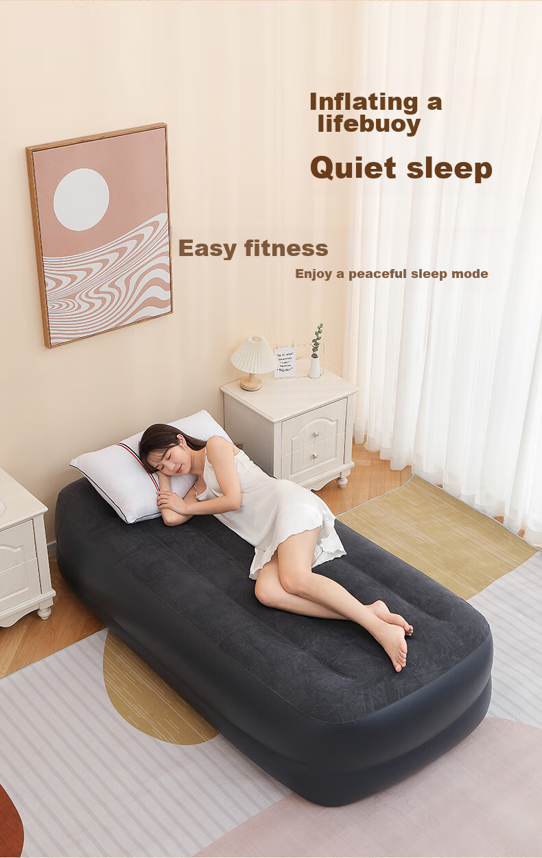 INTEX Built-In Electric Pump Inflatable Bed with Pillow, Single Automatic Air-Filling Mattress, Double-Layer Luxury Thickened And Heightened 64122 8