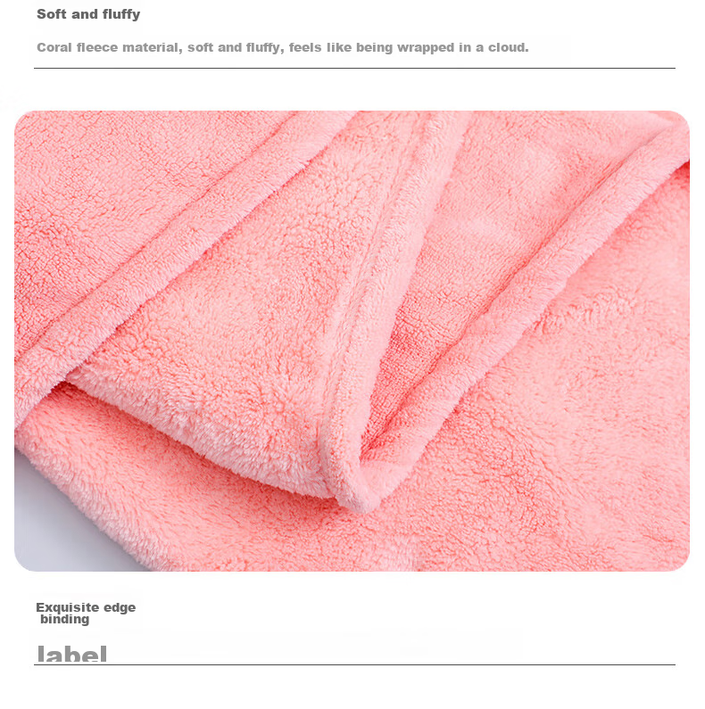 Grace Children's Bath Towel, Soft Coral Fleece, Quick-Drying Baby Bathrobe with Hood, Thickened Long-Eared Rabbit Blue Sports Desig 14