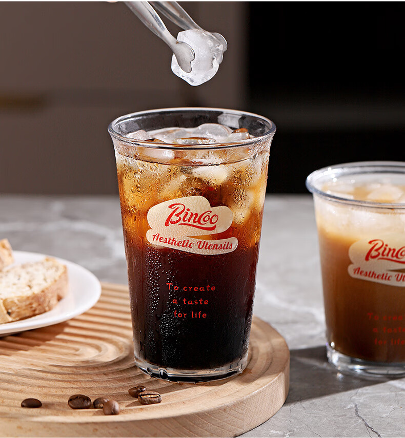 Bincoo Glass Coffee Cup, Iced Americano Cup, Dirty Ice Latte Cup, Cold Drink Summer Ins Transparent Cup, Can Be Placed in Dishwasher 14