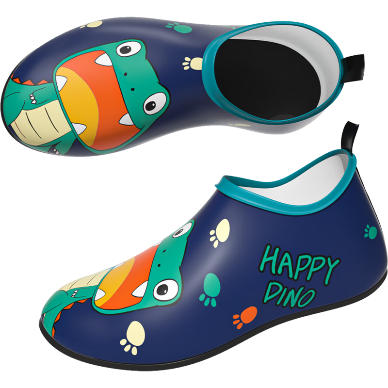 WATERTIME / Shuichuan Beach Shoes for Children, Boys And Girls, Diving, Beach Combing, Wading, Stream Tracing, Non-Slip, Cut-Resistant Shoes, Green Dinosaur