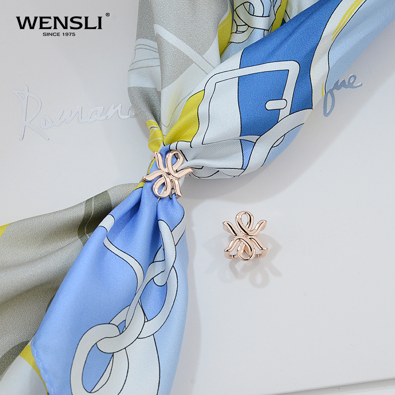 Wanshili Scarf Pin, Square Scarf Pin Accessory, Scarf Tie, Wanshili LOGO Customization Scarf Pin, Small Size 1