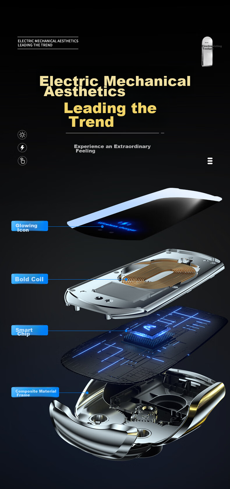 Dijialun Intelligent Sensor Car Wireless Charger Phone Holder Compatible with Xiaomi, OPPO, Apple 18, Huawei, Vivo Fast Charging Car Navigation Phone Charging Stand 5