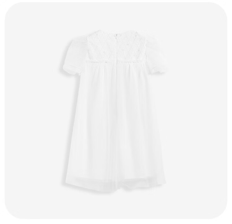 QQ DUCK Girls' Dress, Children's Summer Puff Sleeve Princess Tulle Skirt, Sweet Performance Gown for Teenagers, Purple 28