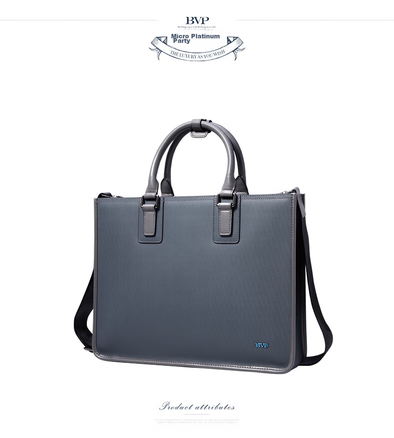 BVP Men's Leather Briefcase, Horizontal Style Handbag, Fashionable Laptop Bag, Business Casual Briefcase for Men, Father's Day Gift 30