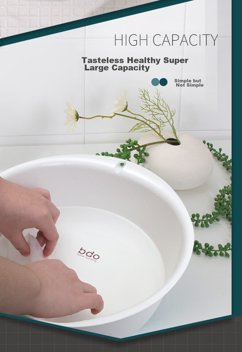 BDO Face Basin, Household Laundry And Vegetable Washing Basin, D-Shaped Wall-Mountable Plastic Basin, Thickened Foot Bath Basin, Dormitory Medium Size 9