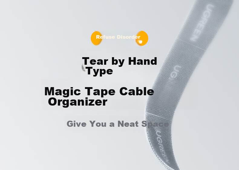 UGREEN Velcro Cable Ties, Self-Adhesive Nylon Zip Ties for Computer Cables, Data Cables, Earphones, Cable Management, No Drilling Required Cable Organizer, No Cutting Needed, 5 Meters Long 2