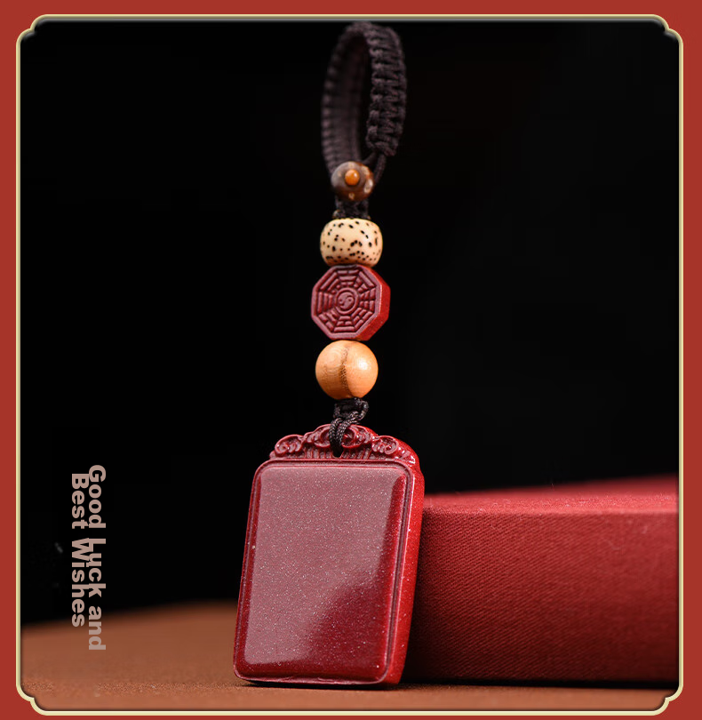 Cilingge Cinnabar Pendant, Peace And Safety Amulet, Necklace for Men And Women, Purple Gold Sand, Year of The Horse Zodiac Charm, Protective Amulet, Necklace Gift 21