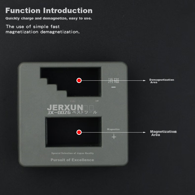 JERXUN Quick Magnetizer Demagnetizer Magnetizing And Demagnetizing Tool Screwdriver Magnetizer Magnetic Charger Screwdriver Bit Magnetizer And Demagnetizer 4