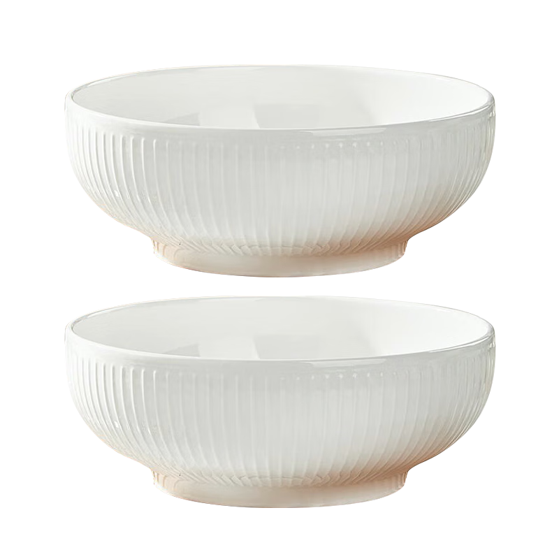 JIWUSENLIN Sauerkraut Fish Noodle Bowl, Large Serving Bowl for Home Use, Soup Bowl for Boiled Fish Slices And Spicy Blood Soup, 9 Inches, Set of 2