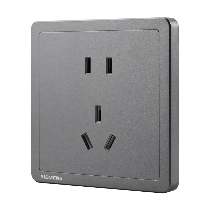 SIEMENS Switch Socket 10A Five-Hole Socket Panel Classic Deep Gray Silver 5UB14143NC072P