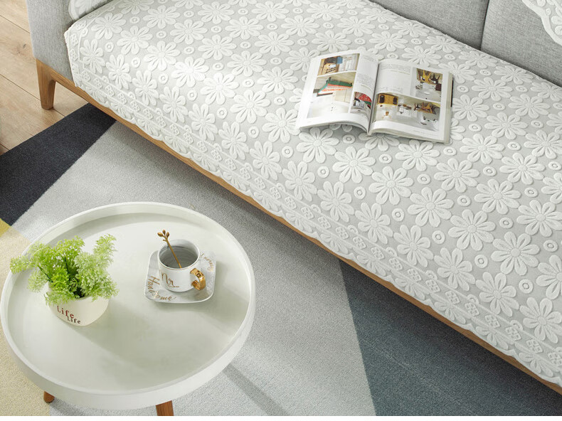Jingxun Lace Sofa Cushion, Sofa Cover, Thickened Backrest Cover, All-Season Armrest Towel, 90*180 2
