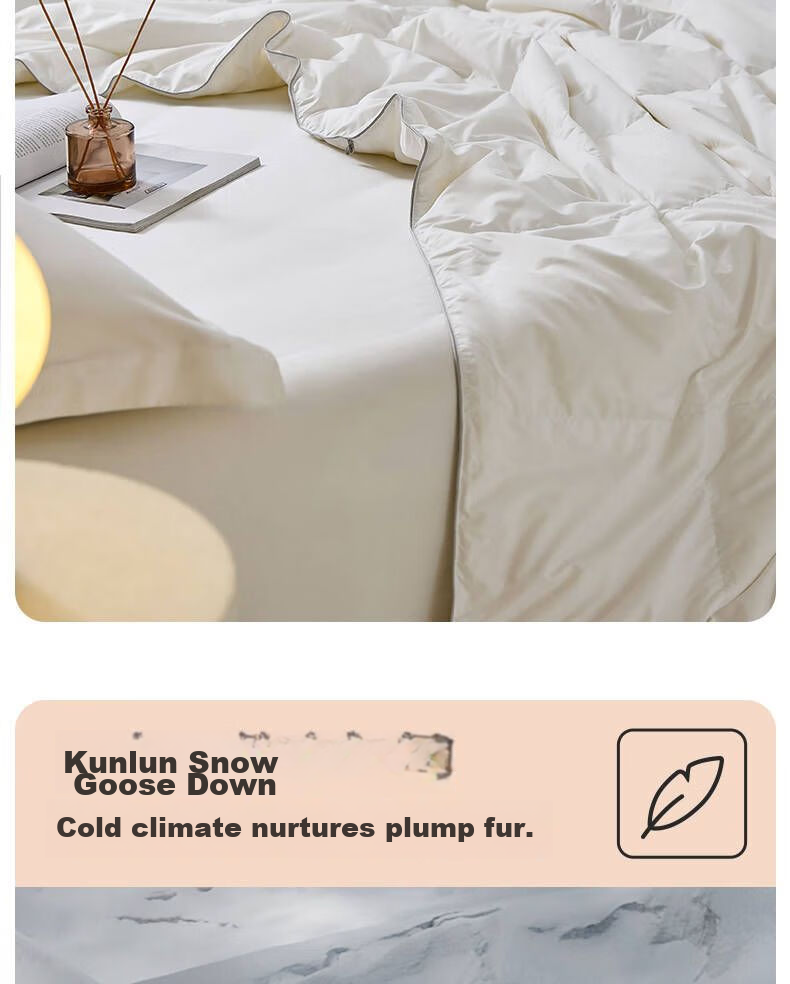 LOVO Class A 95% Kunlun White Goose down Duvet Summer Comforter 140g Filling 150*215cm White Student Dormitory 5