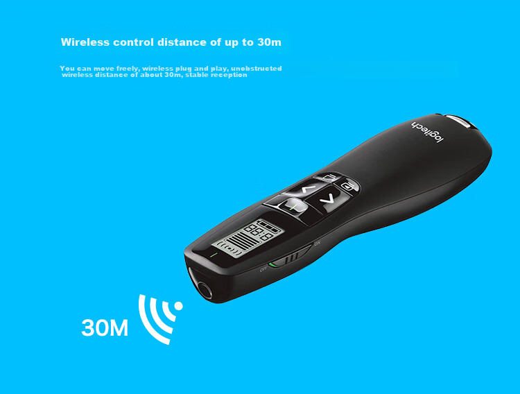Logitech R800 Enterprise Wireless Presenter, PPT Page Turner, Business Office Presentation Remote, Laser Pointer 4