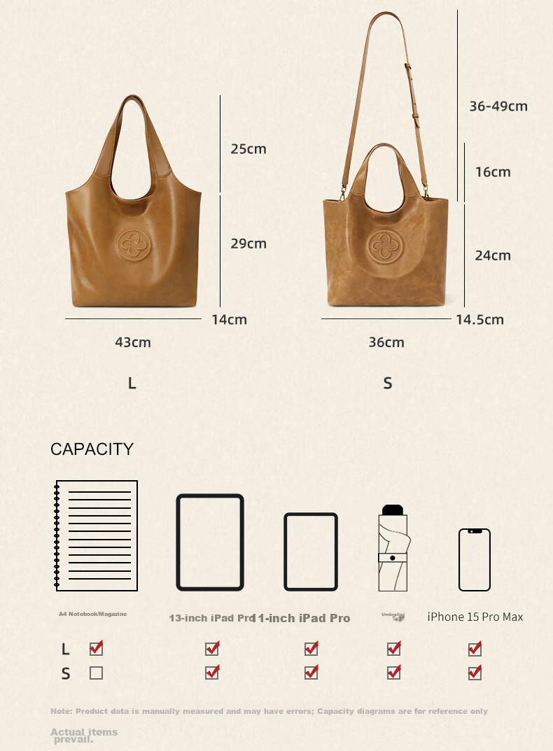 CASSILE [Celebrity Style] Cassile Tote Bag for Women, Vegetable-Tanned Leather Large Capacity Shoulder Bag, 520 Gift 6