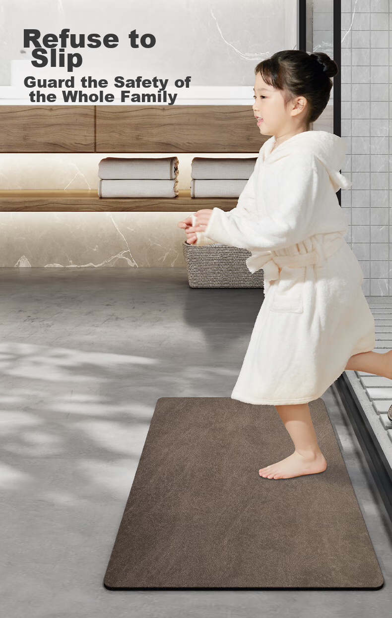 Dajiang Bathroom Mat, Toilet Entrance Absorbent Bath Mat, Non-Slip Floor Mat for Bathroom, 50x80cm 7