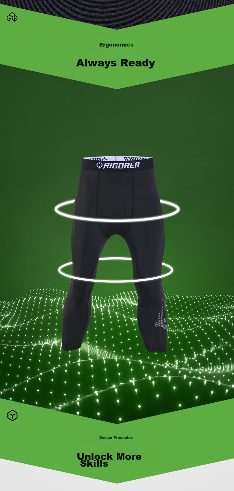 RIGORER Basketball Compression Shorts, Fitness Leggings for Men, Tight-Fitting Base Layer Pants, Training Running Gym Sports Long Pants for Me 3