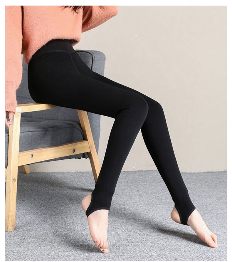 LangSha Women's Leggings, Extra Thick Wool Pants from Northeast China, Autumn And Winter Wear, Fleece-Lined, Cold-Resistant, One-Piece Thermal Pants, High-Waisted, Slimming Cotton Pants 18