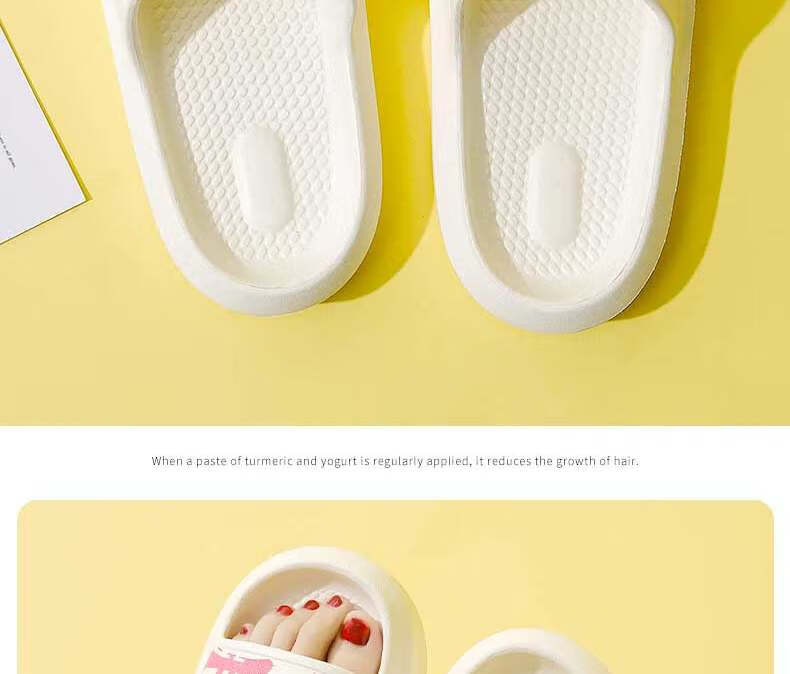 Huameijianbu Infinite Good Luck Couple Indoor And Outdoor Slippers, Lightweight Comfortable Sandals HM90651, White And Pink, Size 35-36 26