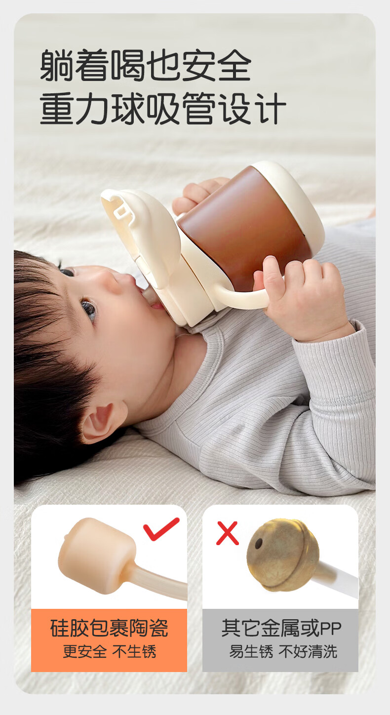 Kamidi Baby Insulated Cup, Small Bottle for Infants, Suitable for Babies over 6 Months Old, Water Bottle Made of 316 Stainless Steel, Straw Water Bottle for Ages 1-3 15