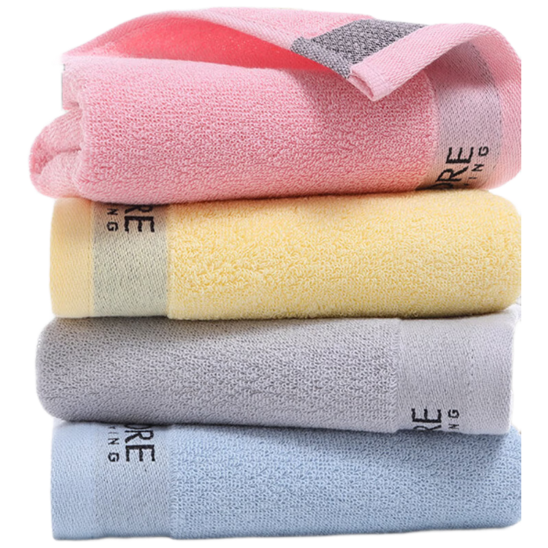 KING SHORE Pure Cotton Towels, Thickened Sports Face Towels, All-Cotton Grade A Absorbent Towels, 4 Pieces, 72*35.5cm/105g