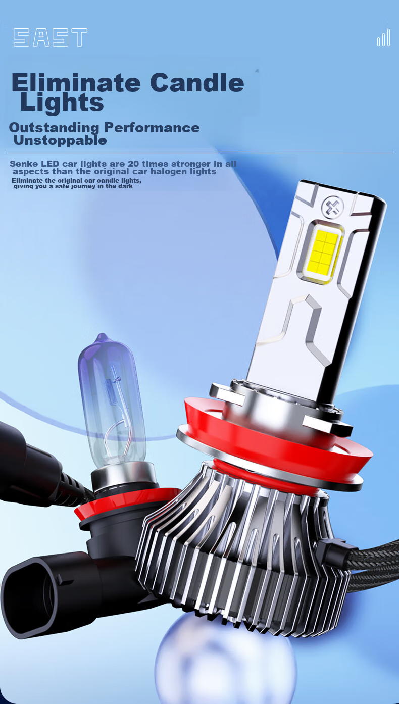 SAST Car LED Headlight Bulb Modification, Laser Car Light, Ultra-Bright Integrated High And Low Beam H4 [2-Pack] 16