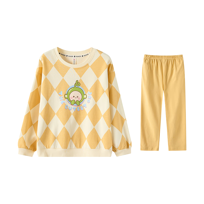 Fenteng Children's Pajamas for Boys, Pure Cotton Spring Season Sleepwear for Older Boys, Wearable Outside, Boys' Loungewear Q9X24790048