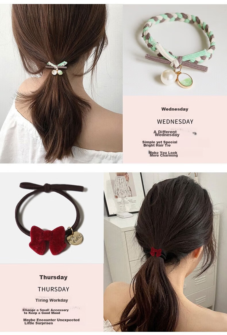 Gunai Weekly Hair Ties, Ponytail Holders, Hair Bands, Headbands, Hair Accessories Set, Birthday Gift for Girlfriend 6