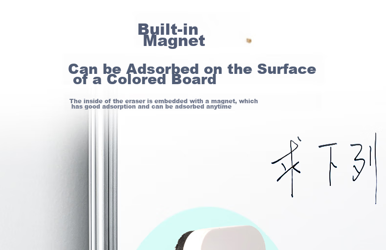 Deli 130*60*31mm Magnetic Whiteboard Eraser, Stylish Office Board Eraser Accessory, Whiteboard Pen Compatible Eraser, Felt Cloth School Blackboard Eraser Glass 50167 10