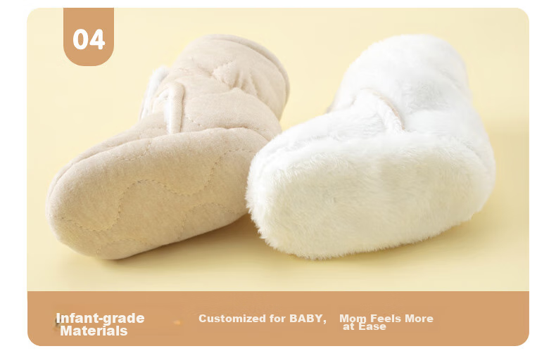 LAXIALIYA Baby Shoes Autumn Winter Infant Shoes Winter Fleece-Lined Shoes Socks Pre-Walking Shoes Newborn 0-6 Months Soft-Soled Cotton Shoes for Going Out 12
