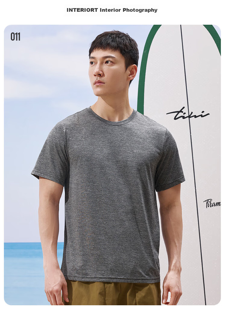 Columbia Men's T-Shirt 26 Spring Summer Outdoor Sports Quick-Dry Breathable Crew Neck Short Sleeve AJ1419 010 L 6