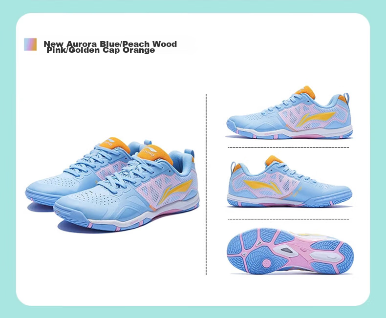 Li-Ning Table Tennis Shoes, Unisex Eagle Eye 2.0 PRO, Shock-Absorbing, Non-Slip, Breathable, Wear-Resistant, for Competition And Training, Sports Shoes, Size 37 9