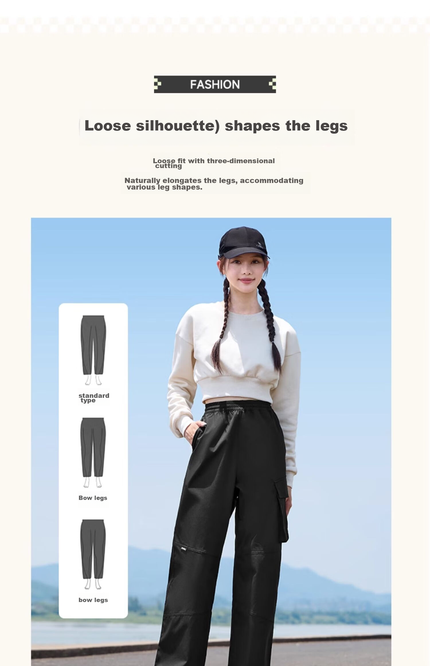 CAMEL Casual Pants for Men, Cargo Pants, Outdoor Water-Repellent, Loose-Fit Wide-Leg Straight-Waist Woven New Sports Trousers 5