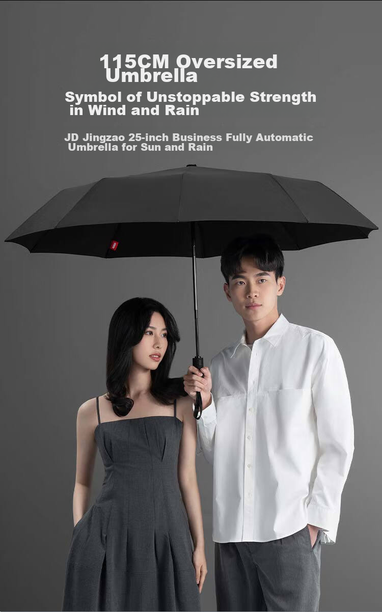 JD Original Black Knight Plus Umbrella, Large Size, Reinforced And Thickened, Sturdy Windproof Manual Umbrella, Navy Blue, 25 Inches, 115 Cm 3